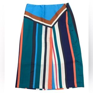 Women’s multicolored striped LOFT Skyline midi skirt